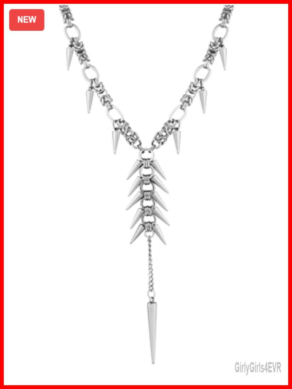 Chunky Spike Choker Necklace, Gothic Emo Punk Grunge Necklace, Stainless Steel